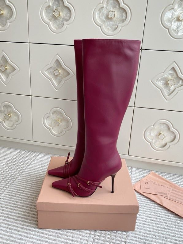 Сапоги с острым носком и высоким каблуком Cat Heel