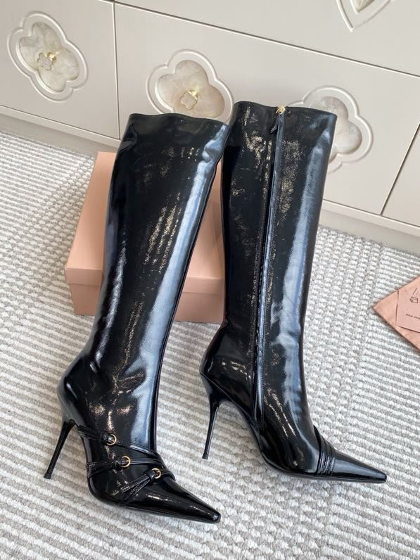 Сапоги с острым носком и высоким каблуком Cat Heel фото 4