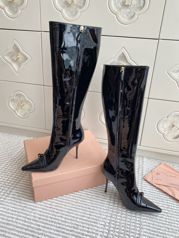 Сапоги с острым носком и высоким каблуком Cat Heel фото 4