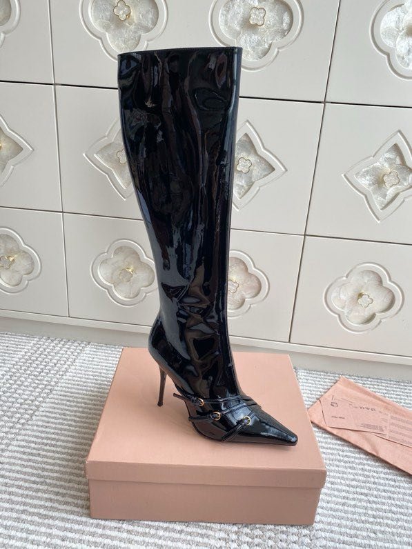 Сапоги с острым носком и высоким каблуком Cat Heel фото 5