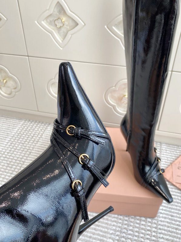 Сапоги с острым носком и высоким каблуком Cat Heel фото 6