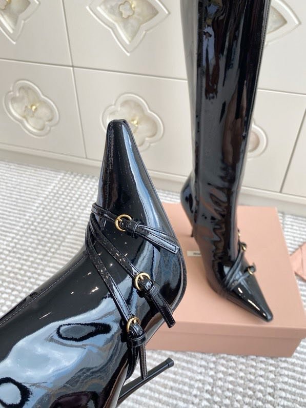 Сапоги с острым носком и высоким каблуком Cat Heel фото 6