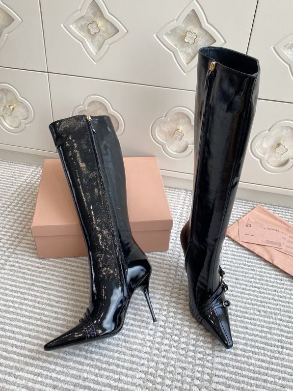 Сапоги с острым носком и высоким каблуком Cat Heel фото 7