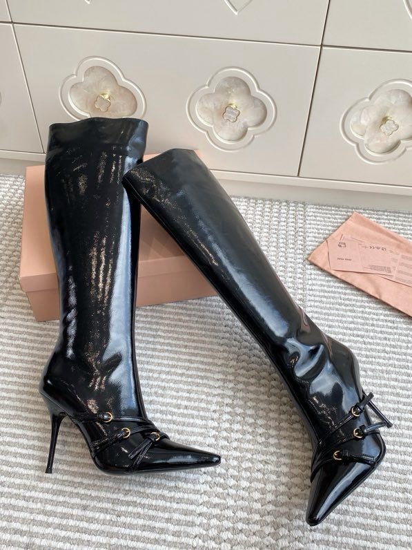 Сапоги с острым носком и высоким каблуком Cat Heel фото 8