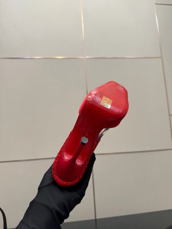 Сапоги с вязаным верхом на высоком каблуке фото 9