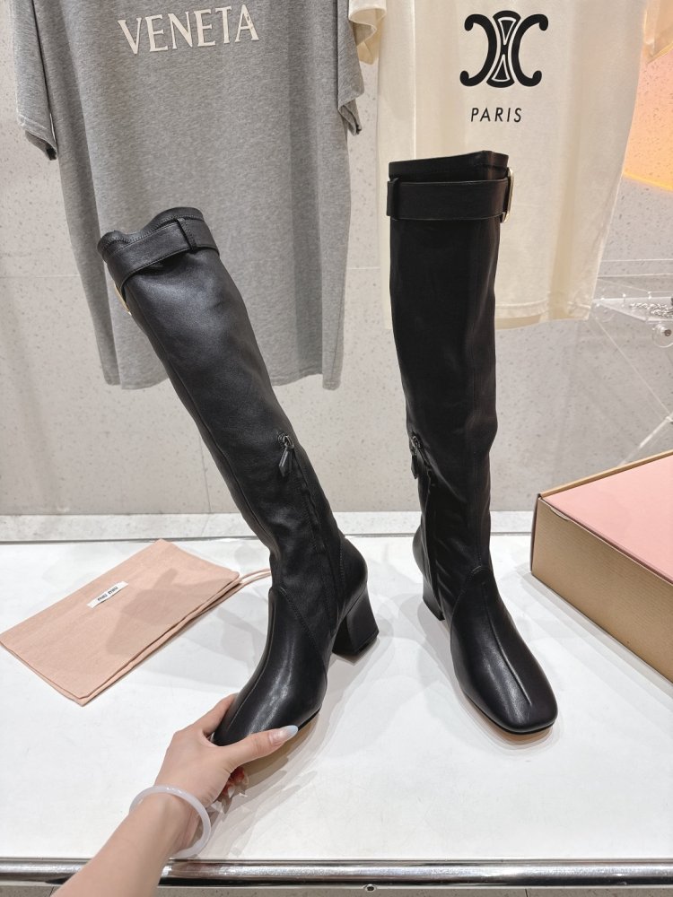 Сапоги выше колена на высоком каблуке фото 4