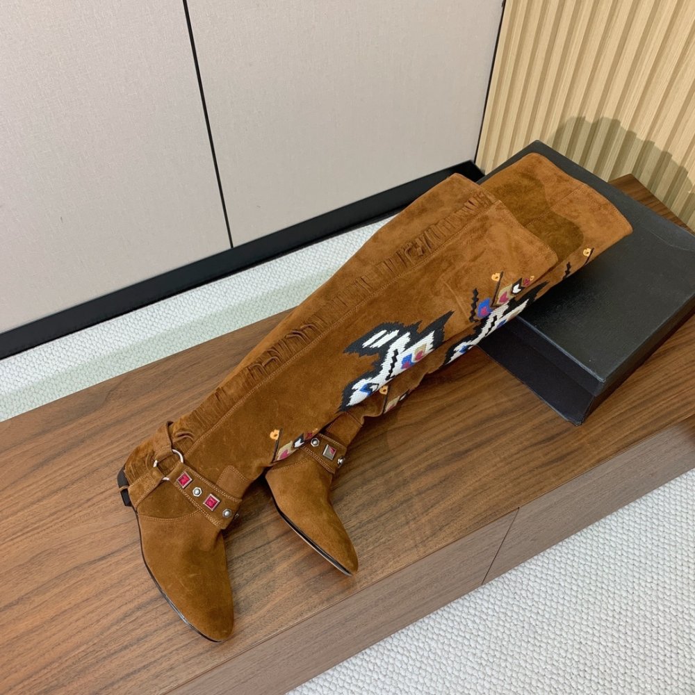 Boots high suede women's