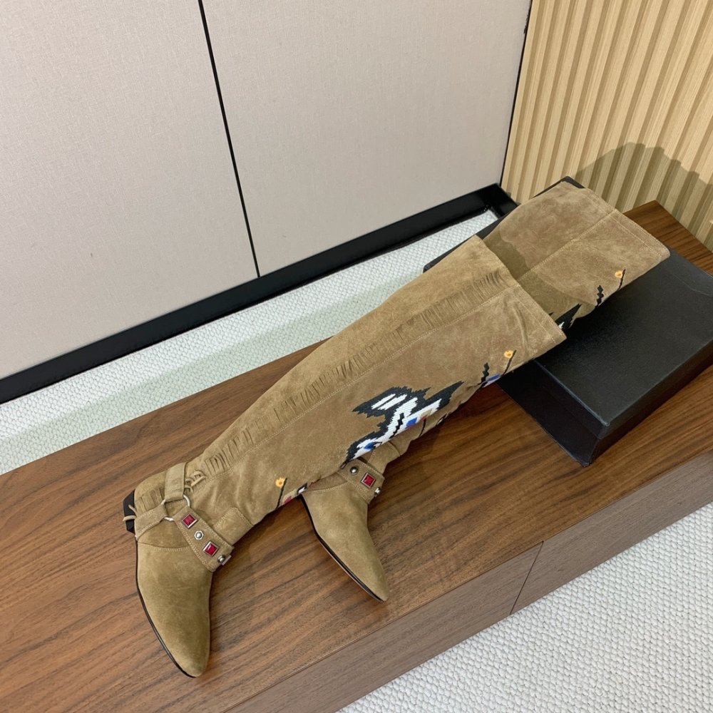 Boots high suede women's