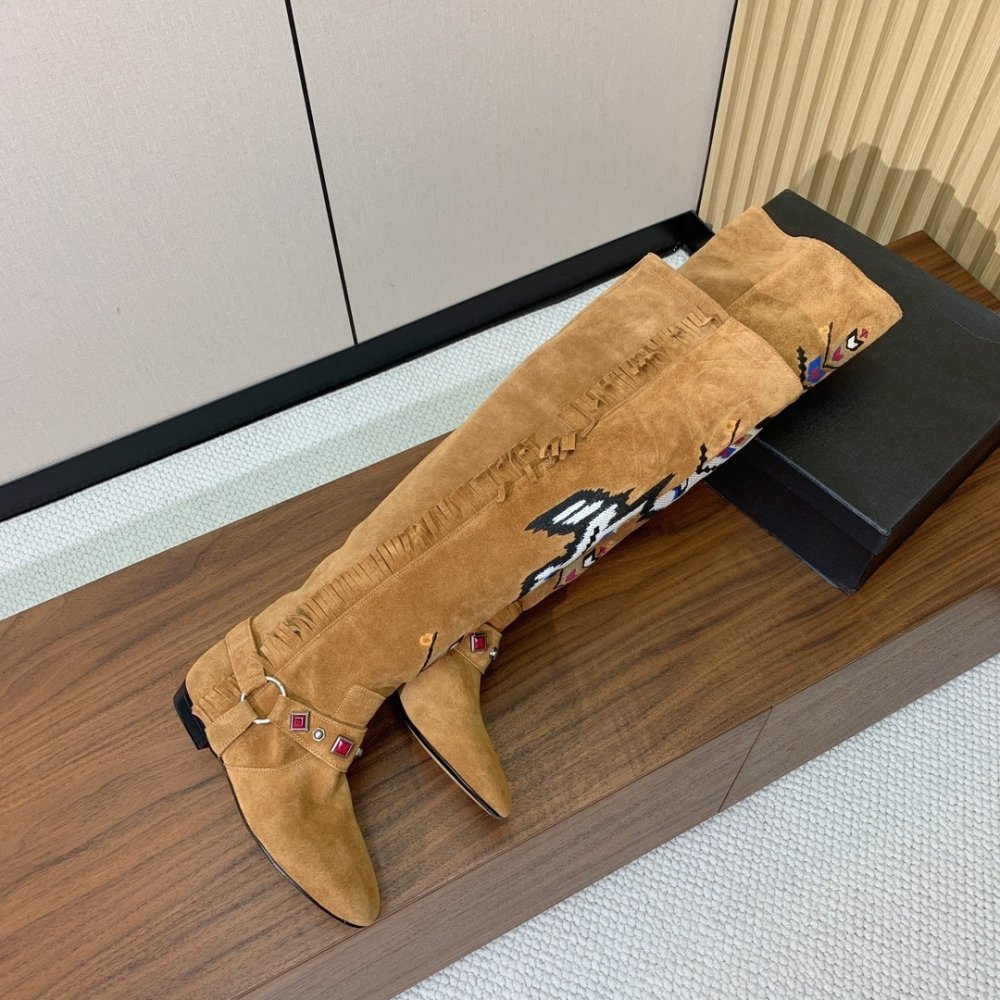 Boots high suede women's