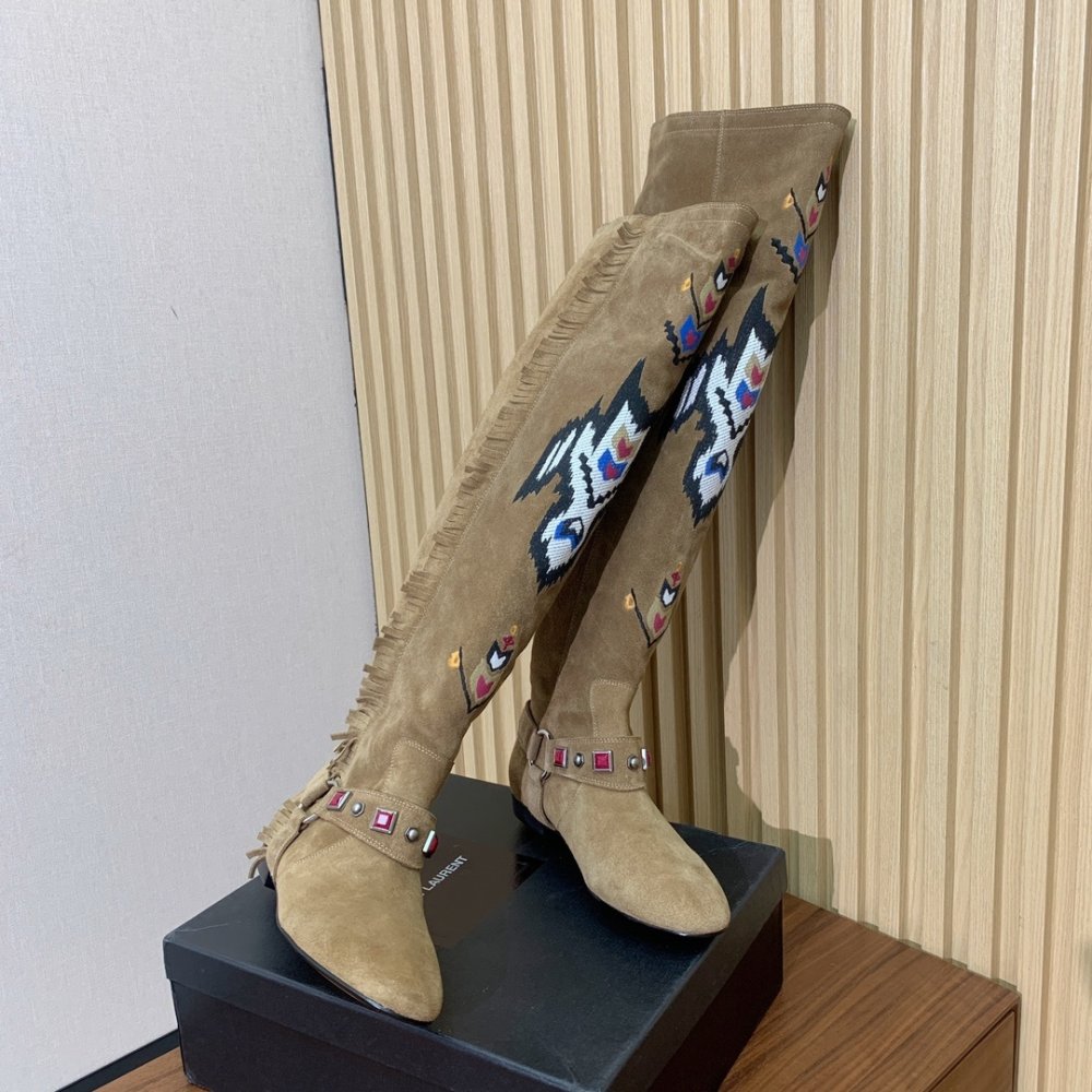 Boots high suede women's фото 2