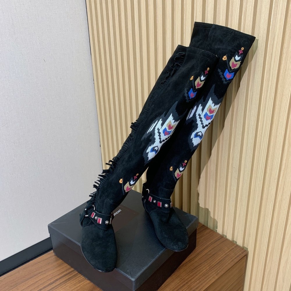 Boots high suede women's фото 2