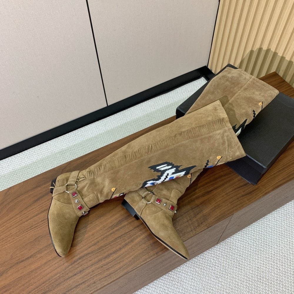 Boots high suede women's фото 3