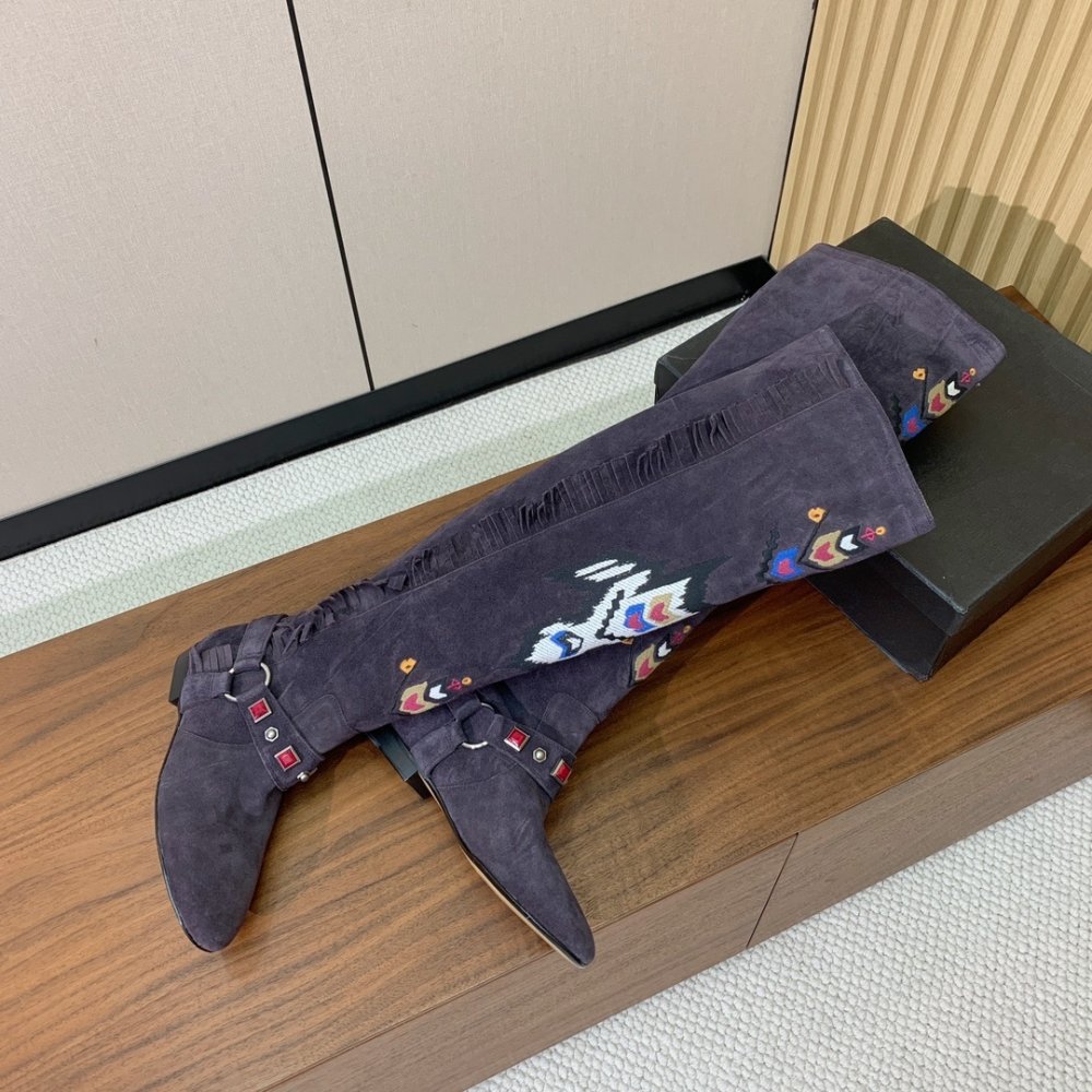 Сапоги высокие замшевые женские фото 3