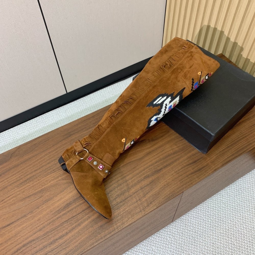 Boots high suede women's фото 4