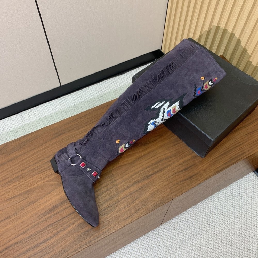 Сапоги высокие замшевые женские фото 4