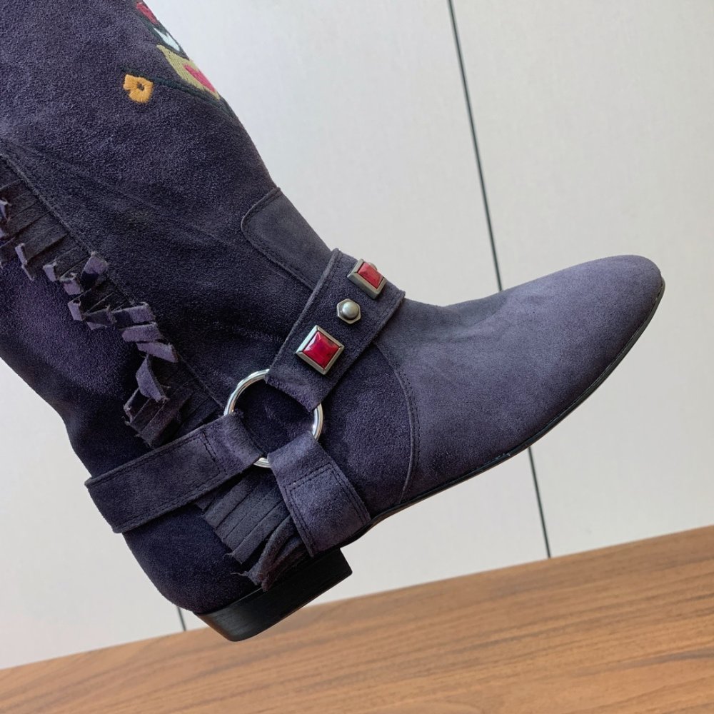 Сапоги высокие замшевые женские фото 5