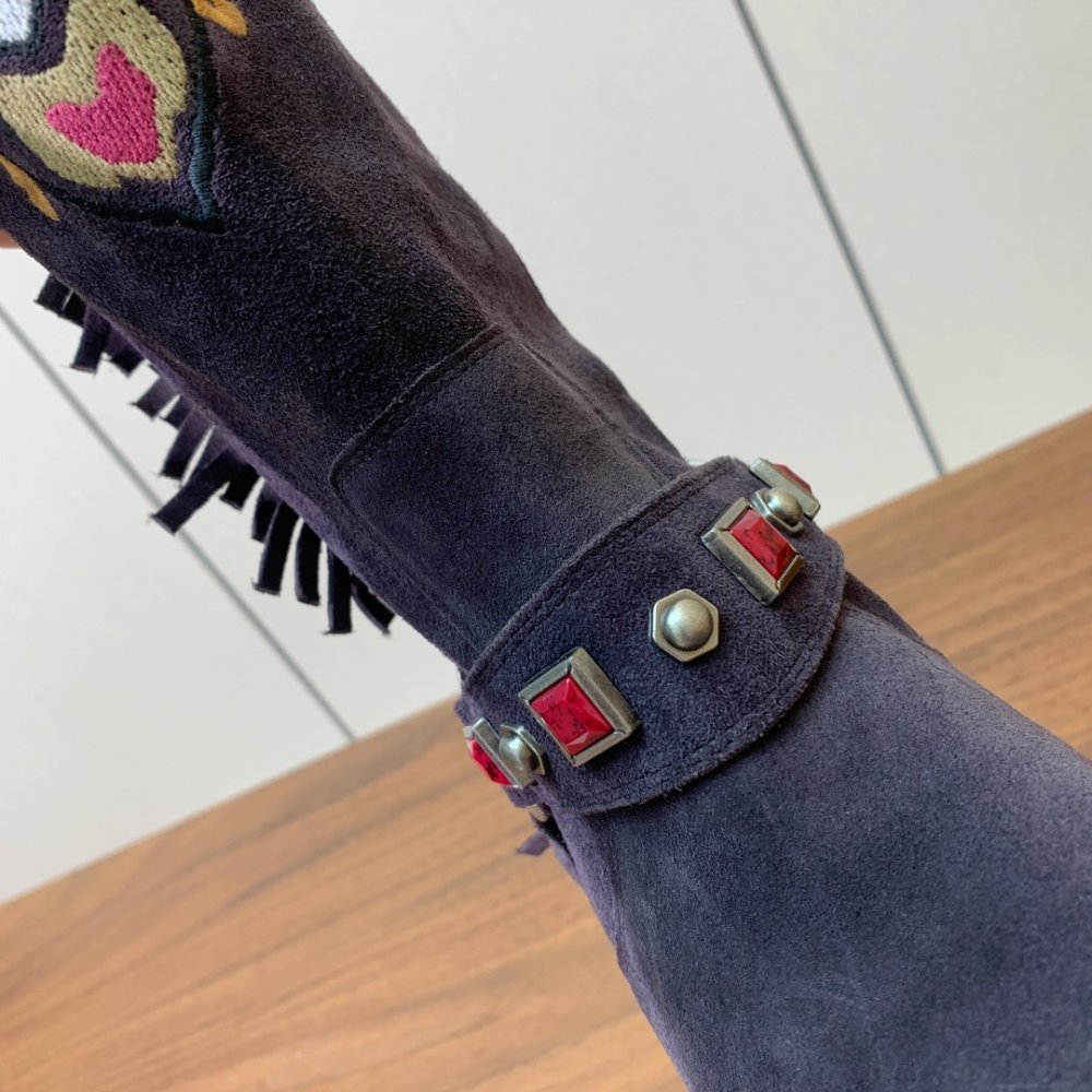 Сапоги высокие замшевые женские фото 8