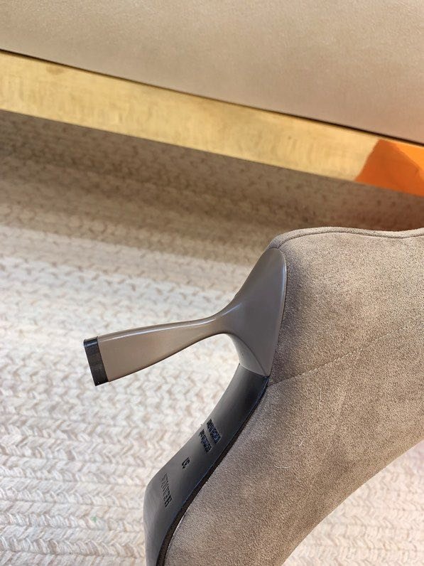 Сапоги замшевые на высоком каблуке фото 7