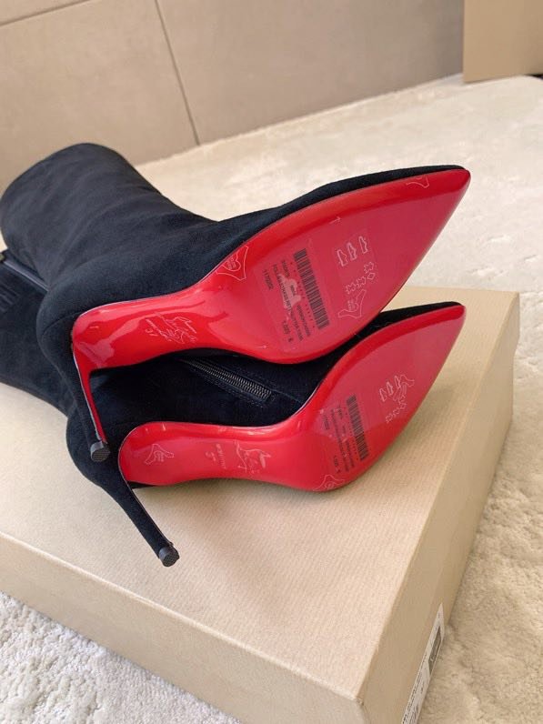 Сапоги замшевые женские на шпильке фото 4