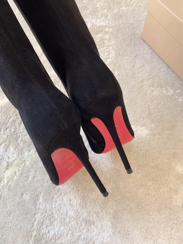 Сапоги замшевые женские на шпильке фото 5