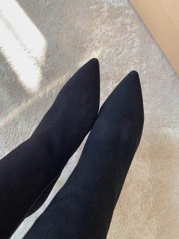 Сапоги замшевые женские на шпильке фото 7