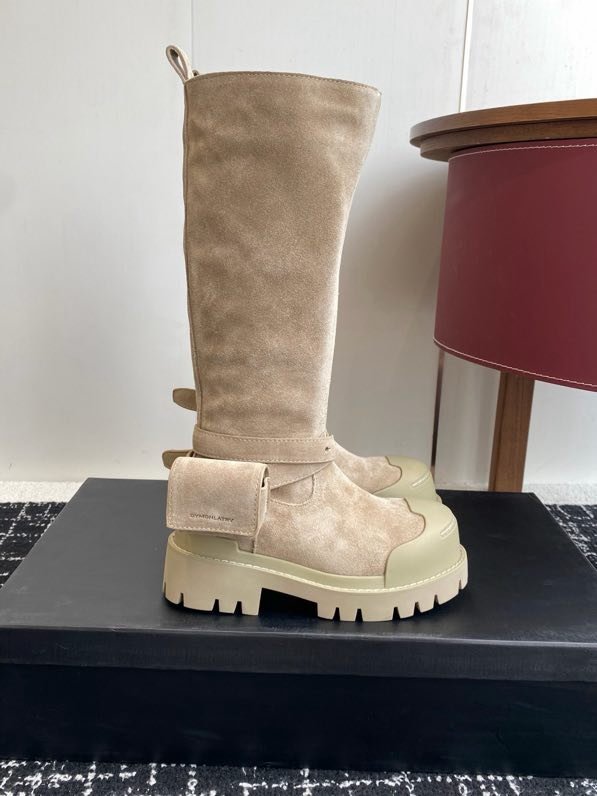 Сапоги замшевые женские с мини сумкой