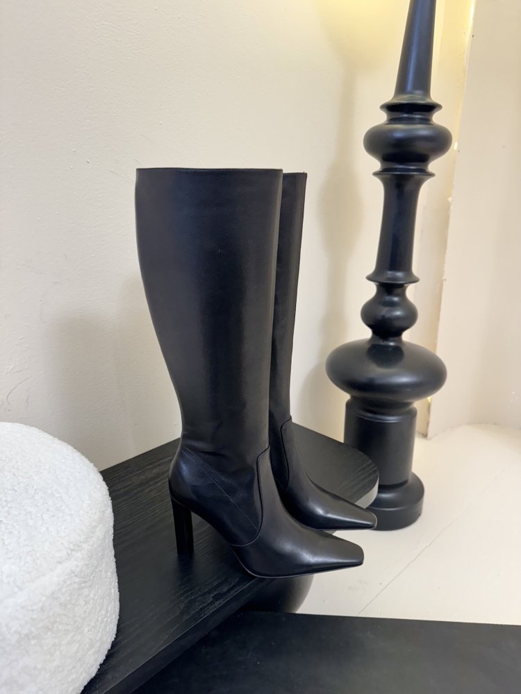 Сапоги женские на высоком каблуке с боковой молнией фото 2