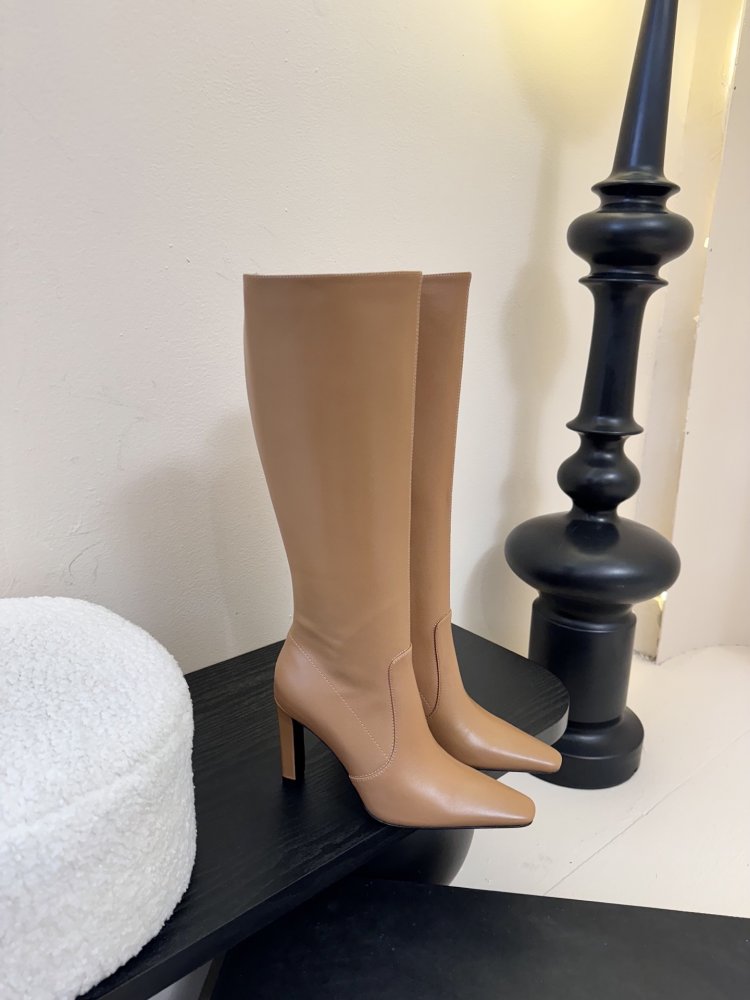 Сапоги женские на высоком каблуке с боковой молнией фото 2