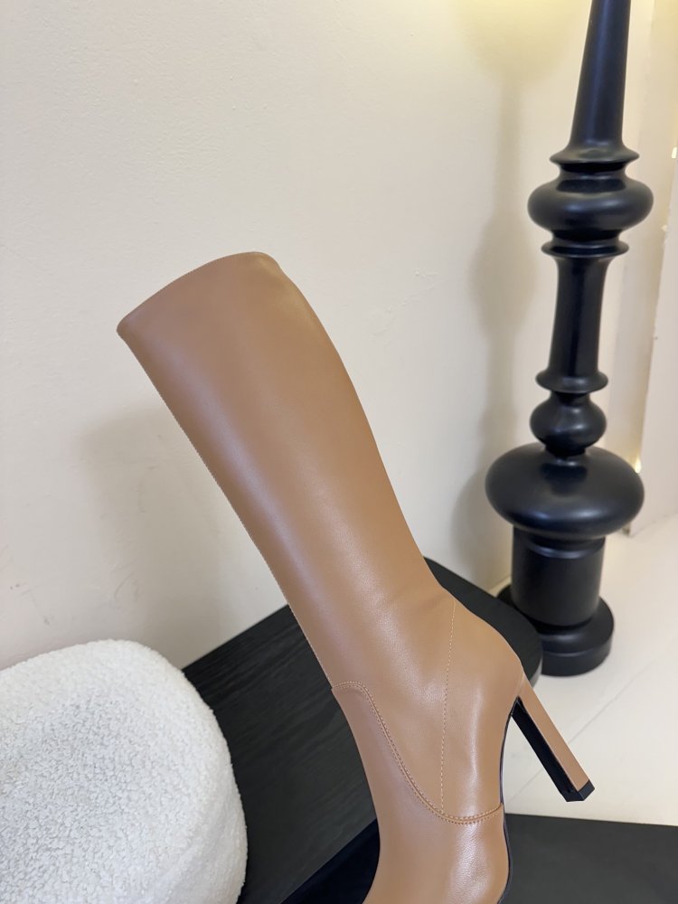 Сапоги женские на высоком каблуке с боковой молнией фото 8