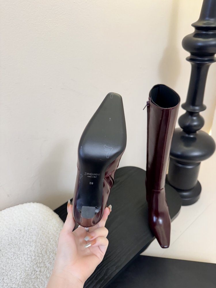 Сапоги женские на высоком каблуке с боковой молнией фото 9