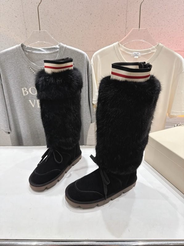 Boots winter from fur a rabbit