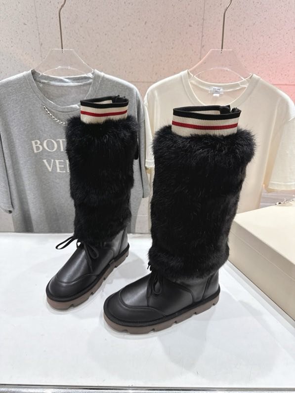 Boots winter from fur a rabbit