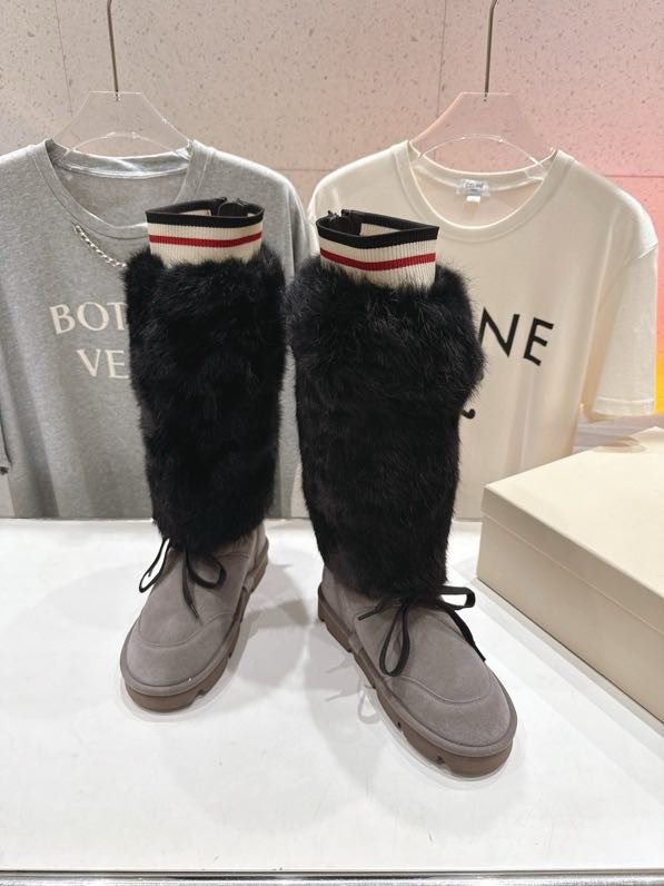 Boots winter from fur a rabbit