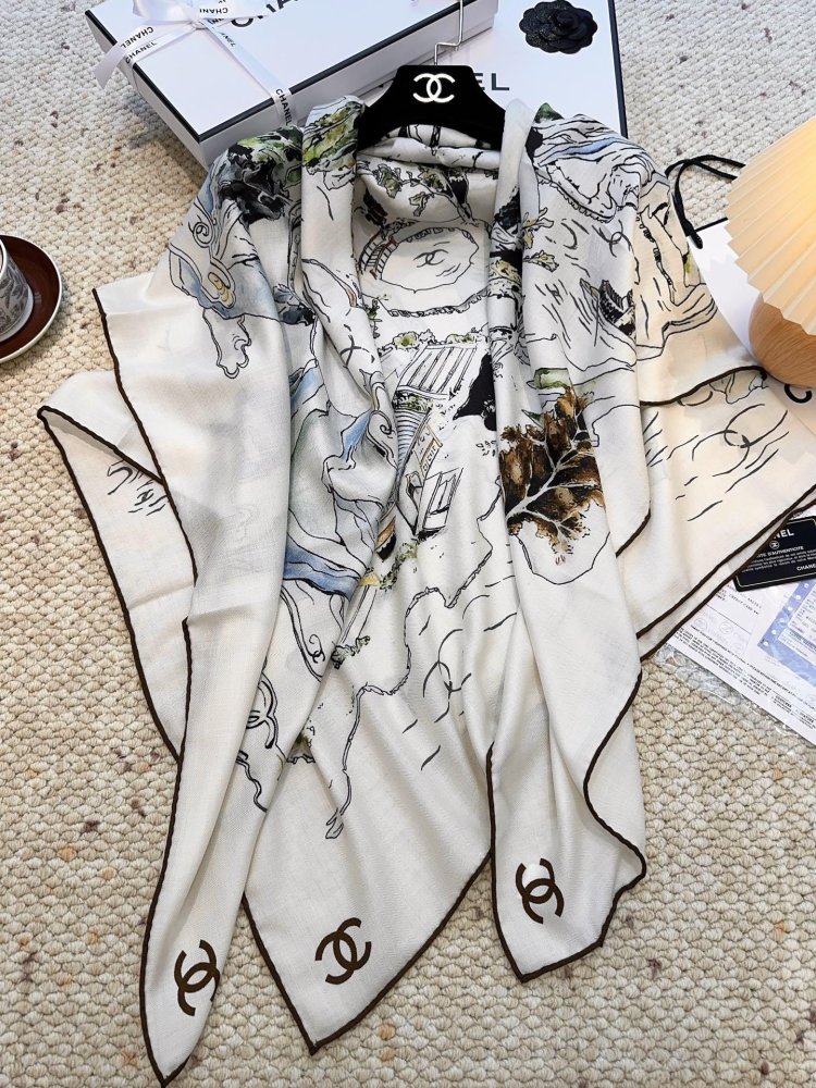 Шаль из кашемира и шелка 140х140 см фото 5