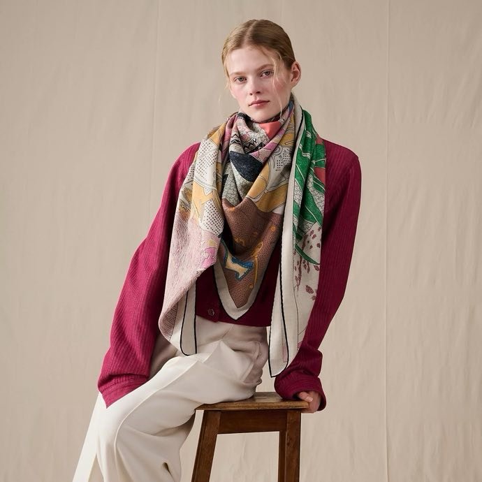 Shawl of silks and cashmere фото 5