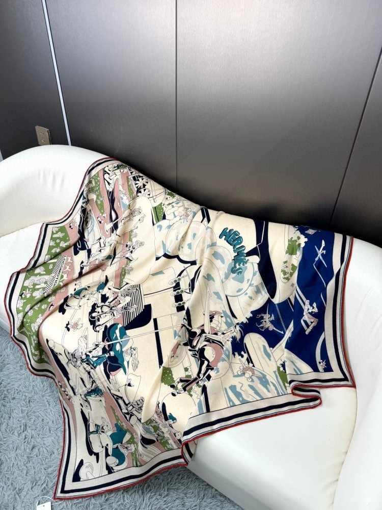 Шарф из шелка и кашемира 135x135 см фото 2