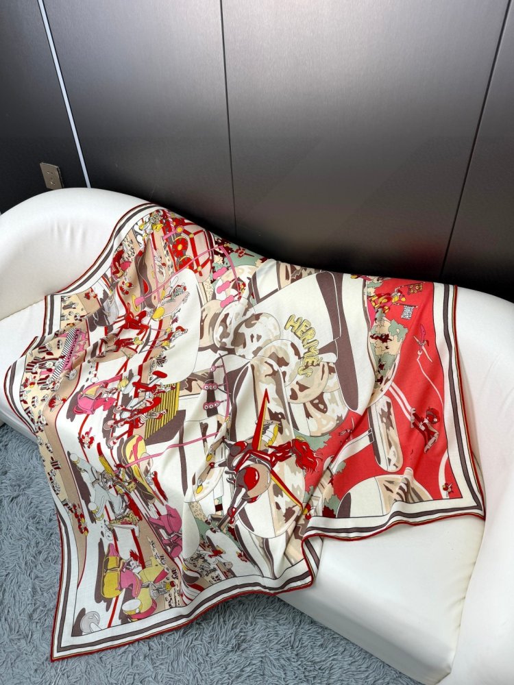 Шарф из шелка и кашемира 135x135 см фото 2