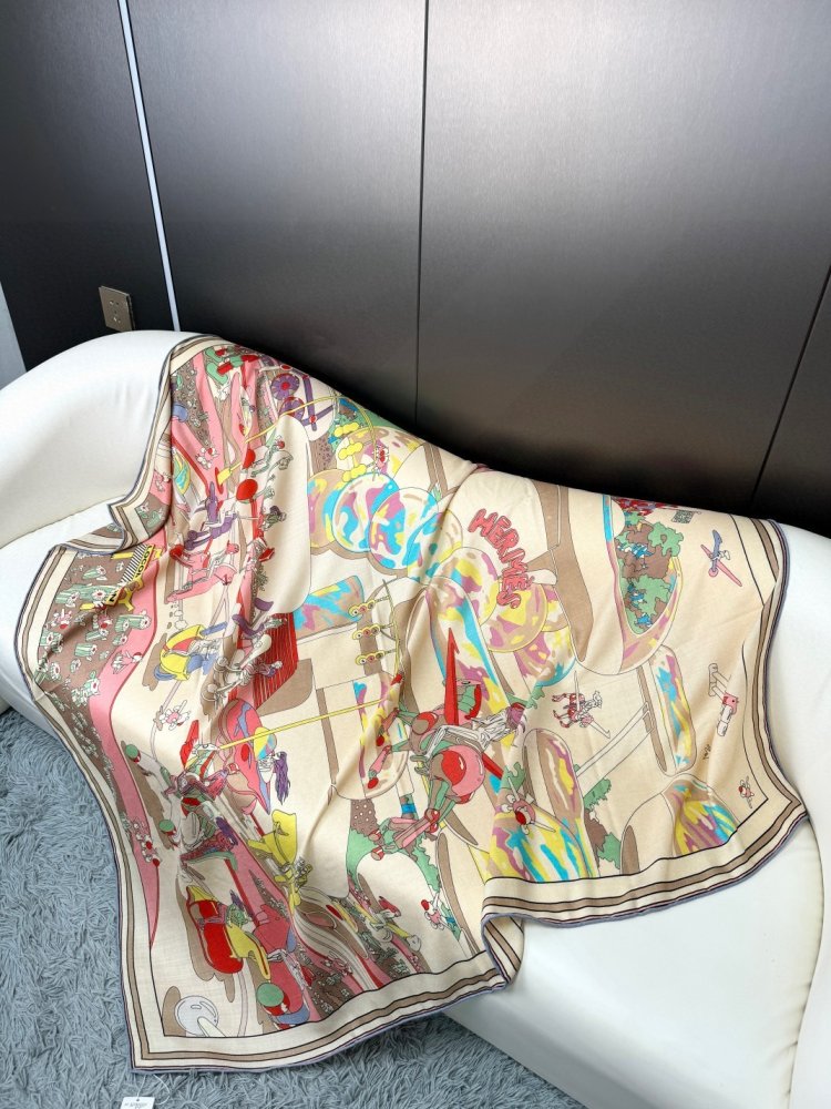 Шарф из шелка и кашемира 135x135 см фото 2