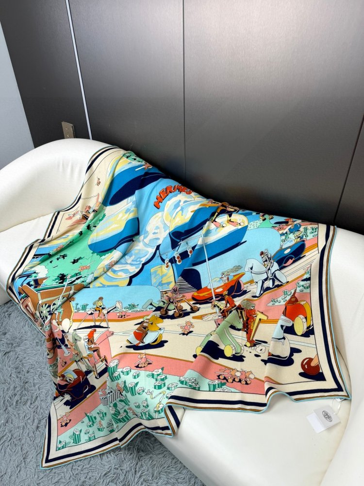 Шарф из шелка и кашемира 135x135 см фото 2