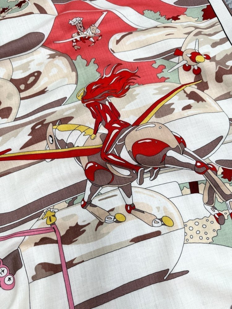 Шарф из шелка и кашемира 135x135 см фото 4