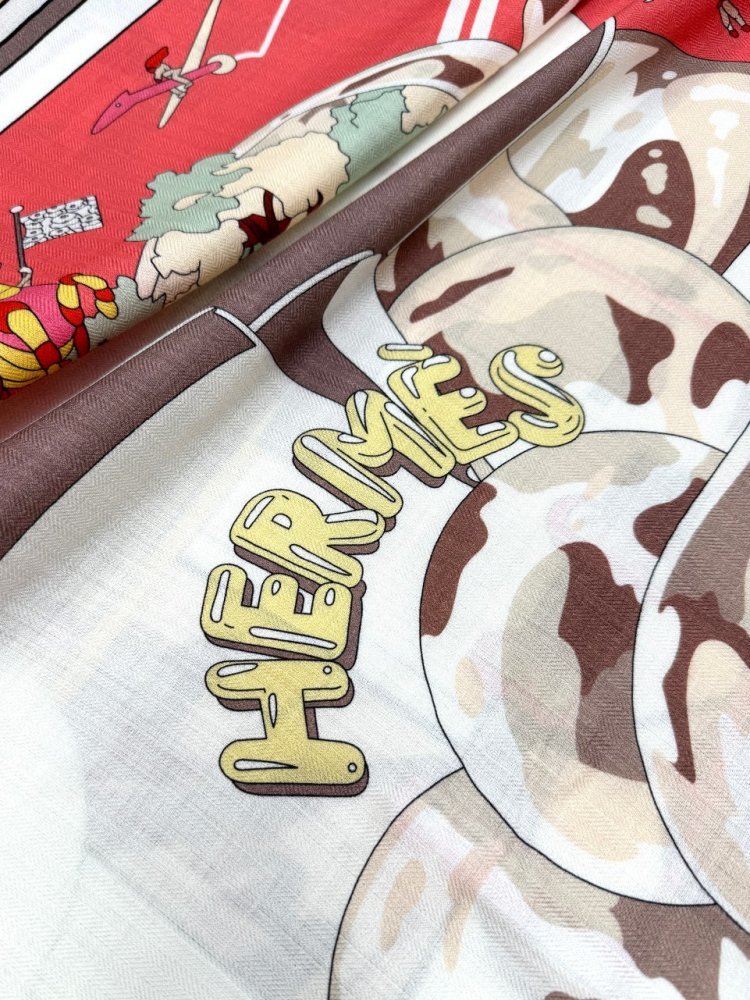 Шарф из шелка и кашемира 135x135 см фото 5