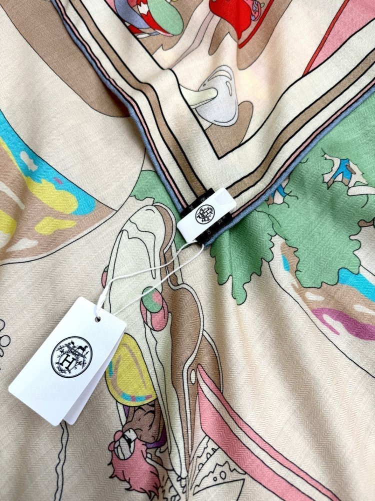 Шарф из шелка и кашемира 135x135 см фото 6