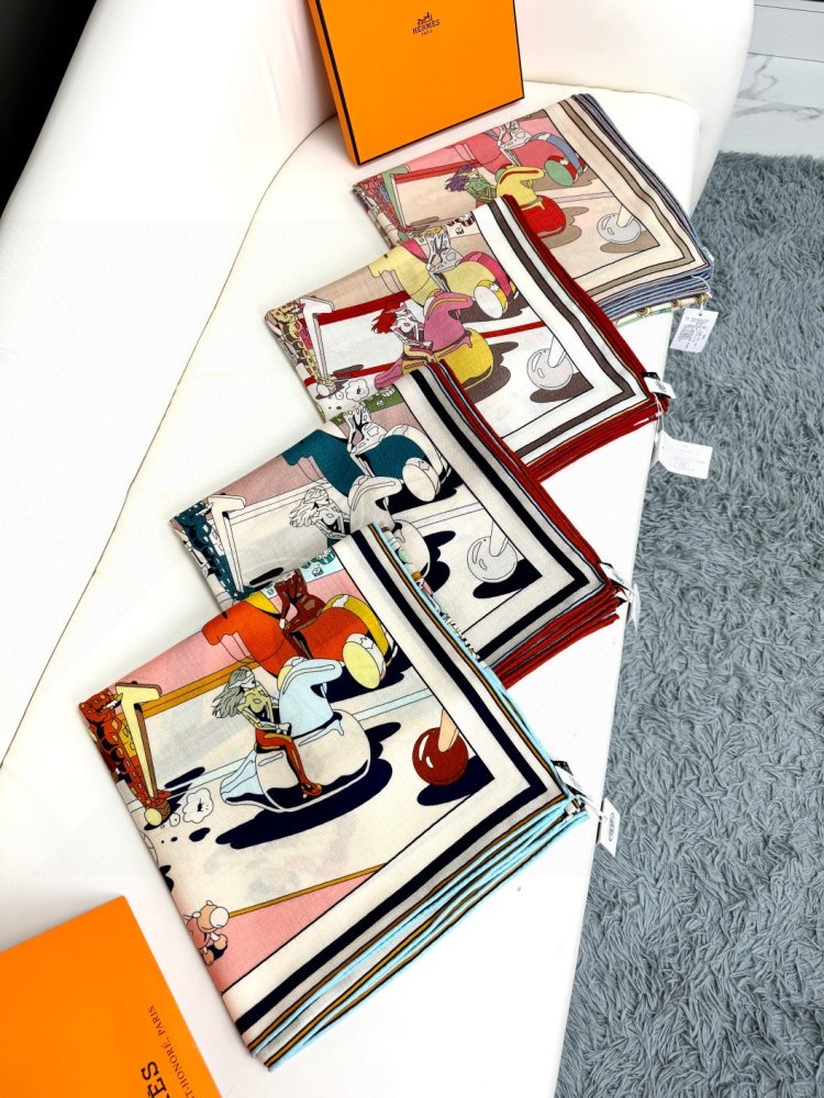 Шарф из шелка и кашемира 135x135 см фото 7