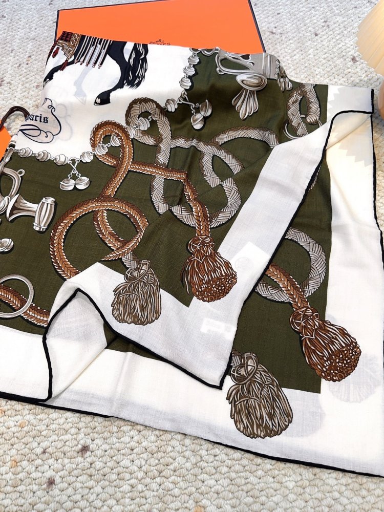 Шарф из шелка и кашемира 140х140 см фото 2