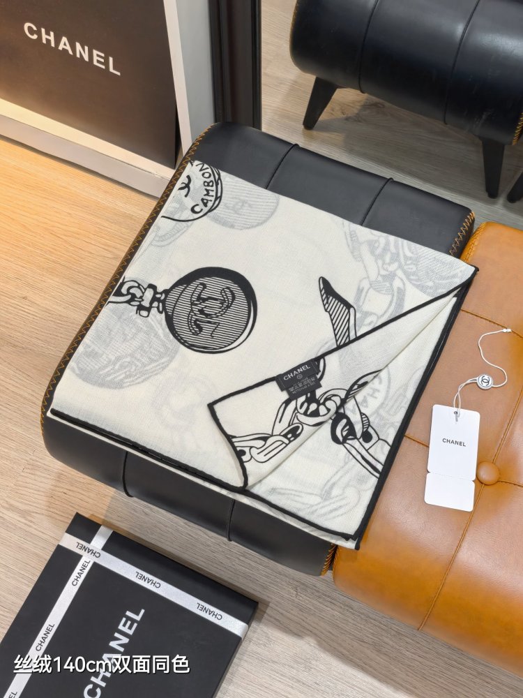 Шарф из шелка и кашемира 140х140 см фото 2