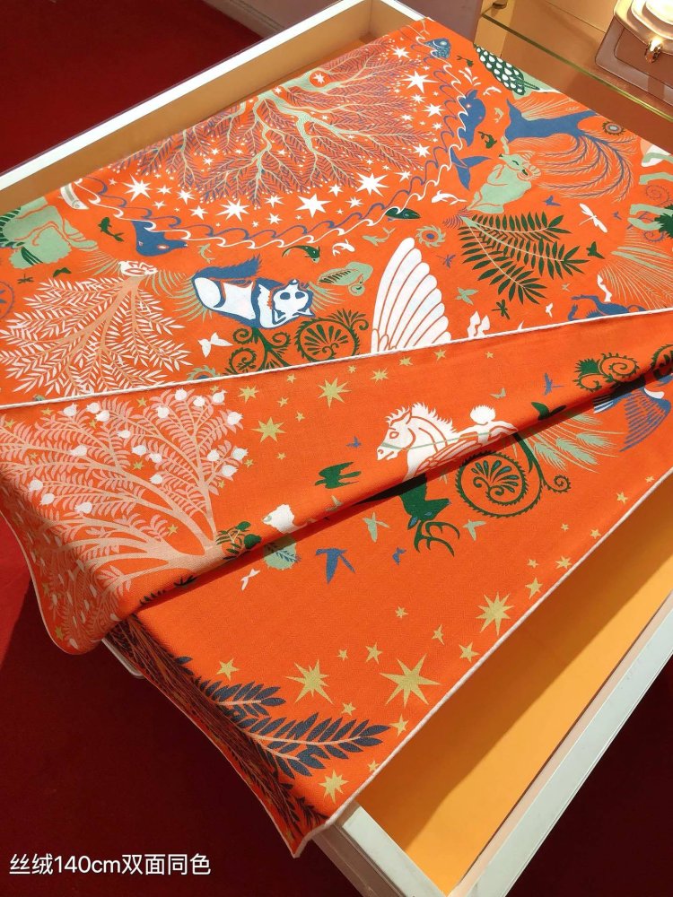 Шарф из шелка и кашемира 140х140 см фото 5