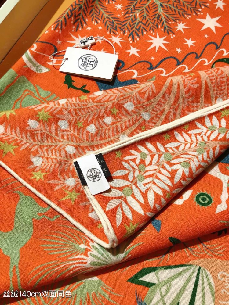 Шарф из шелка и кашемира 140х140 см фото 6