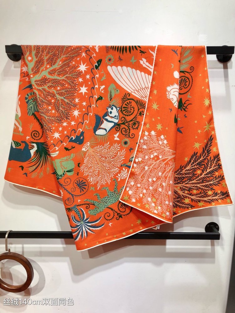 Шарф из шелка и кашемира 140х140 см фото 7