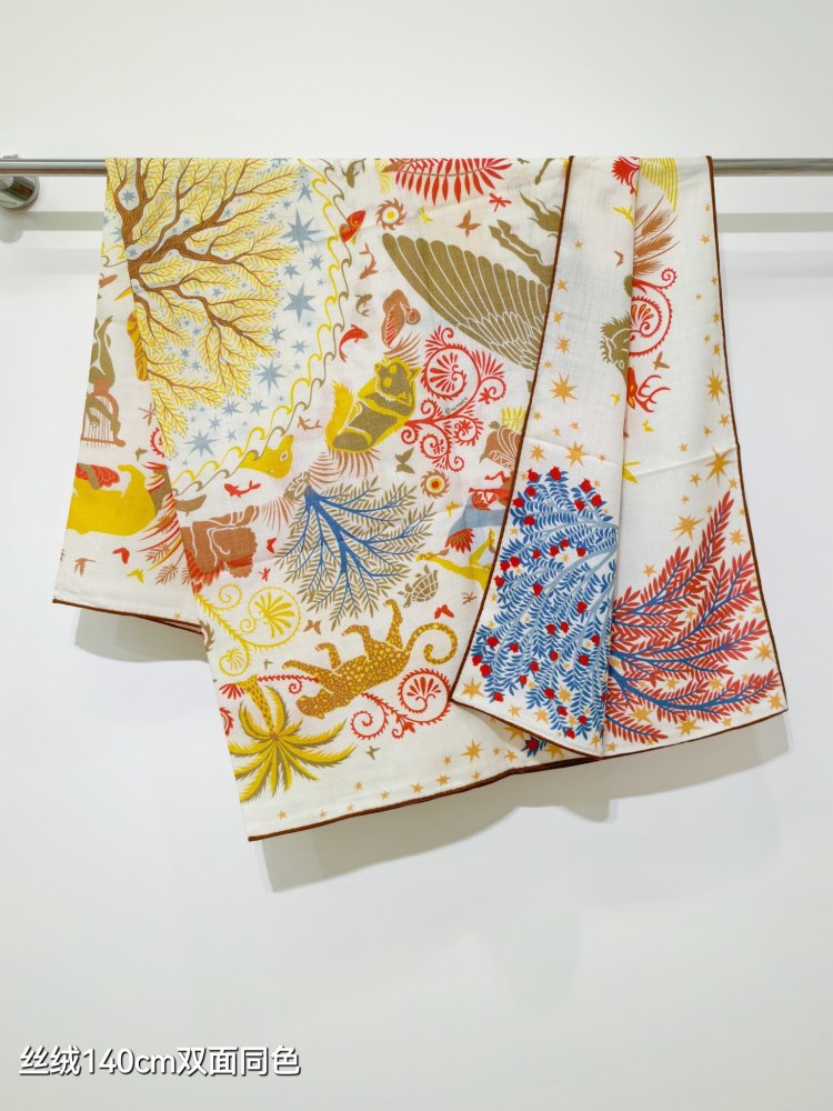 Шарф из шелка и кашемира 140х140 см фото 8