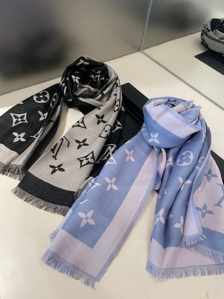 Scarf of silks and wool 75х200 cm фото 6